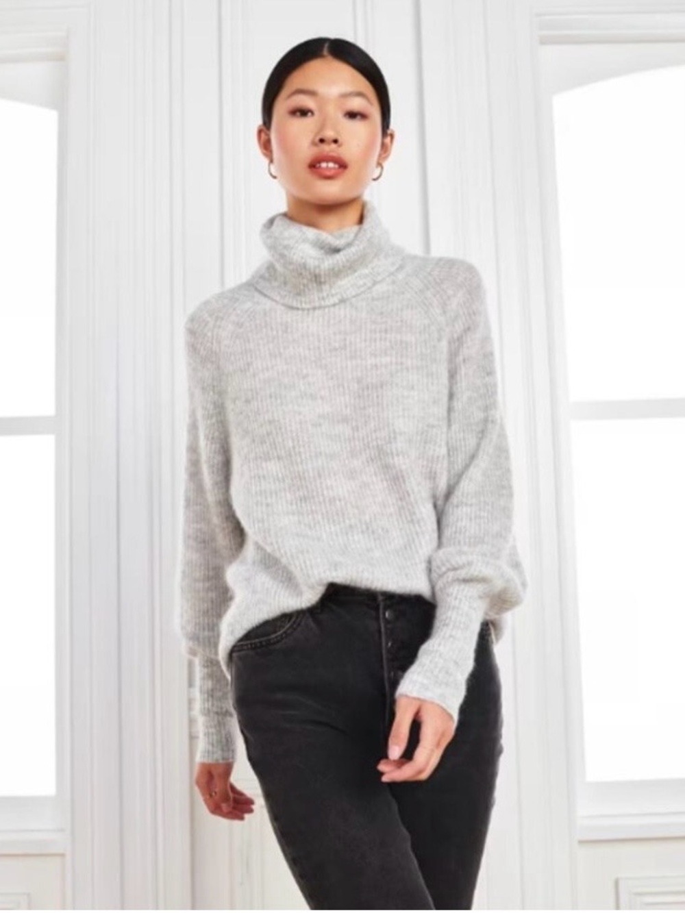 Quince Alpaca & Wool Grey Turtleneck Sweater Women's Medium